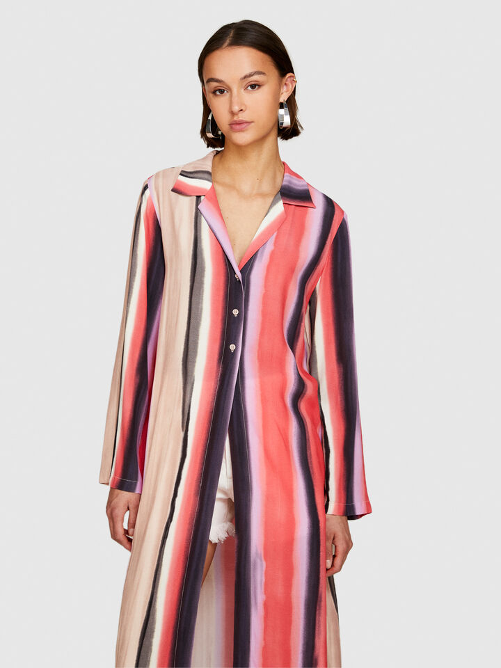 Long printed shirt - women's shirts - Multi-color | Sisley image number 4